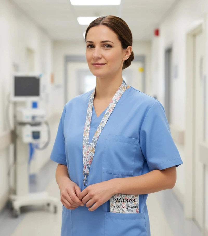 Pochette infirmière Personnalisée Liberty bleu - Main Image