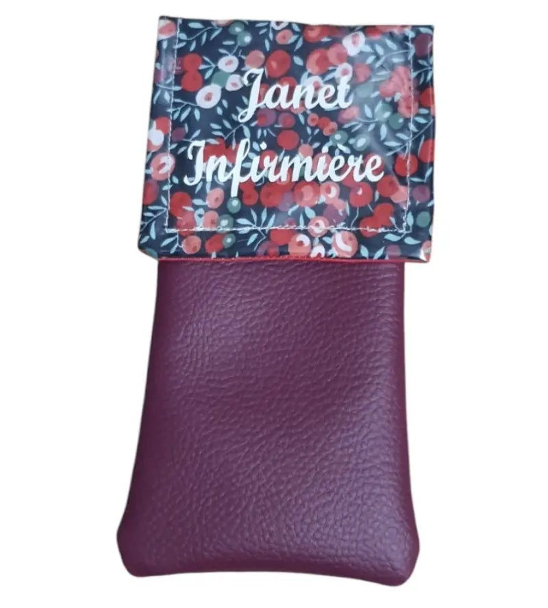Pochette Infirmière Personnalisée liberty rouge - Main Image