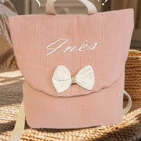 Sac à dos maternelle Personnalisé gaz de conton vieux rose