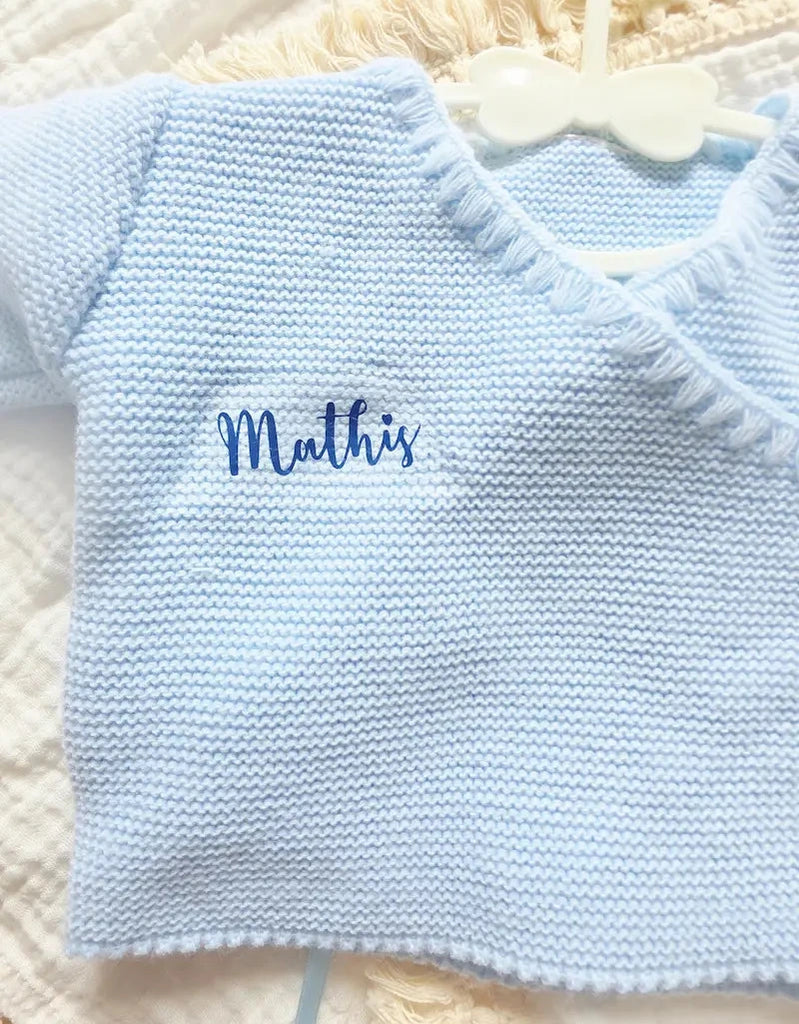 Brassière 3 Pièces Nouveau-né Brodée Main Oursons Bleu - Neuf Sans étiquettes - Fabriqué à Madagascar
