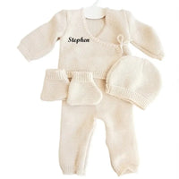 ensemble en laine pour bébé, brassière, pantalon, chausson en laine, de la naissance à 3 mois