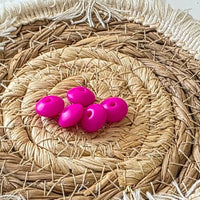 perle en silicone plate 12 mm couleur rose fushia