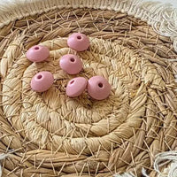 perle en silicone plate 12 mm couleur rose blush