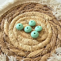 perle en silicone plate 12 mm couleur menthe