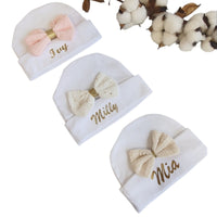 Bonnet bébé blanc personnalisé