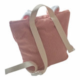 Sac à dos maternelle personnalisé Vieux Rose Oreille de lapin velours côtelé