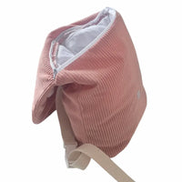 Sac à dos maternelle personnalisé Vieux Rose Oreille de lapin velours côtelé