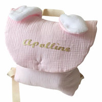 Sac à dos maternelle personnalisé Rose Oreille de lapin gaz de coton
