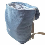 Sac à dos maternelle Personnalisé bleu en gaz de coton
