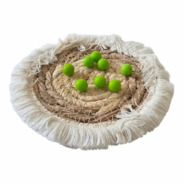 Perle Silicone Ronde 12mm - Vert Pomme Foncé