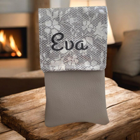 Tour de Cou Infirmière/Soignant Personnalisé - Blanc & Rose Grise - 80cm