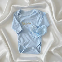 Grenouillère bébé : Ensemble de naissance 5 pièces bleu clair