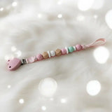 Clips pince silicone coeur 55 mm Rose thé