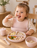 Set table enfant Rose nude Silicone 8 pièces