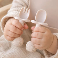 Set table enfant Rose nude Silicone 8 pièces