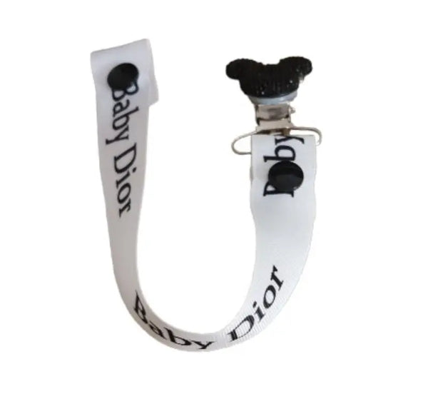 attache tétine noir baby dior