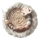 Attache tétine personnalisée en bois et crochet 