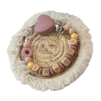 Attache tétine personnalisée pour bébé marron rosé or avec clips