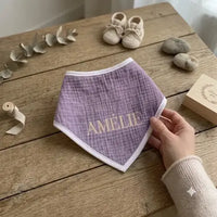 Bavoir bandana bébé personnalisé en gaze de coton