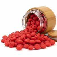 Perle silicone plate 12 mm – Rouge