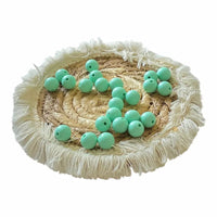perle en silicone ronde en 12 mm de couleur menthe