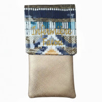 Pochette Infirmière Aimantée Tissu Wax Bleu Or Pailleté