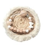 Attache tétine Personnalisée en silicone et bois "petit coeur"
