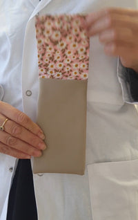 Pochette Infirmière Personnalisée rose marron