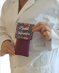 Pochette Infirmière Personnalisée liberty rouge