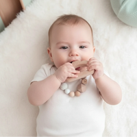 Anneau de dentition silicone en forme de Nuage Bois naturel