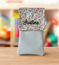 Pochette Infirmière Aimantée Liberty Bleu Rose Pâle