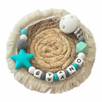 accroche tétine pour bébé personnalisé pour bébé avec prénom en silicone 
