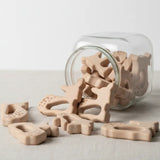 Anneau de dentition en bois de hêtre naturel en forme de biche pour bébé, dimension 9 cm-diy