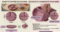 assiette ventouse silicone rose thé