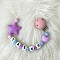 attache tetine clip silicone lilas violet 