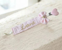 attache tétine en gaze de coton personnalisé