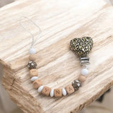 attache tétine léopard personnalisée