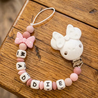 attache tetine personnalisable minnie blanche 
