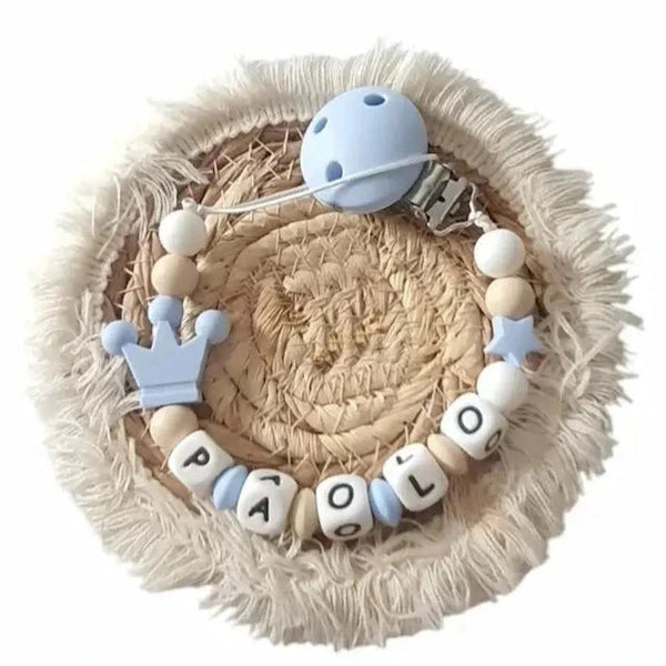 attache tétine silicone alimentaire pour bébé personnalisé