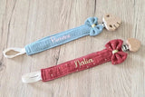attache tetine en tissu de couleur menthe