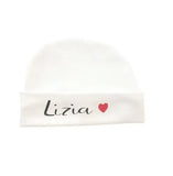 bonnet bébé personnalisé en coton blanc file 
