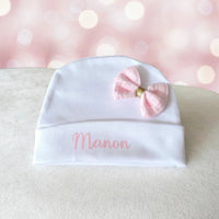 présentation du bonnet bebe naissance  modèle manon