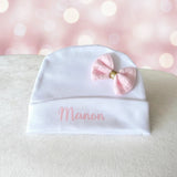 présentation du bonnet bebe naissance  modèle manon
