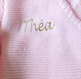 brassieres en laine pour bebe de couleur rose personnalisé 