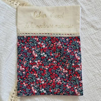 idée cadeau maitresse cahier d'appel rouge en liberty
