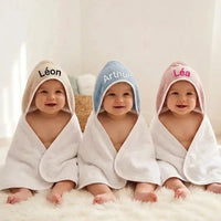cap de bain bébé personnalisé avec gants assortis