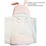 Couveture d'émmaillotage naissance 0 à 6 mois rose minky