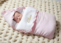 Nid d'Ange Bébé Personnalisé en Gaze de Coton Rose Clair – 0 à 6 mois