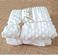 Couverture Plaid Bébé Minky Polaire Blanche | Personnalisée & Ultra-Douce