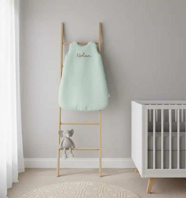 Gigoteuse Gaze de Coton Vert Menthe 0-6 Mois : Le Cocon Tendance et Naturel 🌿